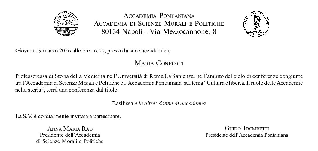 Conferenza congiunta ASMP-AP Prof. Maria Conforti – 19 marzo ore 16:00